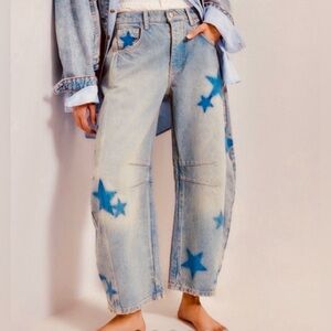We The Free 💕 Free People, Blue Stars Boyfriend Jeans: Sz: 27